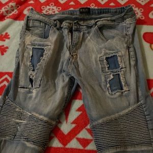 ⚡️*Black Premium* Distressed Skinny Flex Men’s Jeans Size 36 X 32